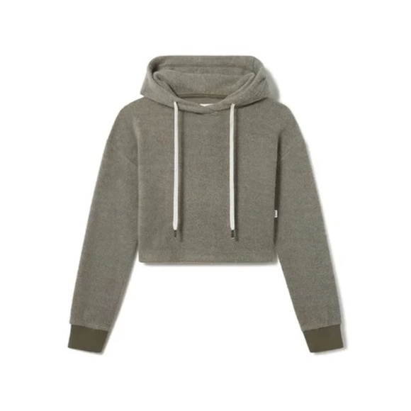 FEAT BlanketBlend Cropped Hoodie in Dark Olive Sage Green - Size XL - NWT - Picture 1 of 6